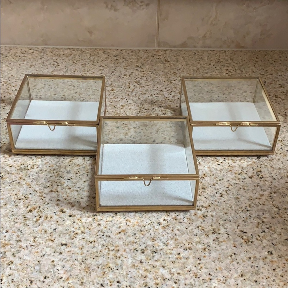 West Elm Glass Shadow Boxes - gold